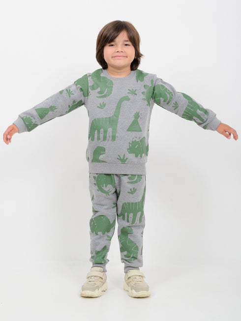 The Dino-Mite Fleece Suit (Grey)